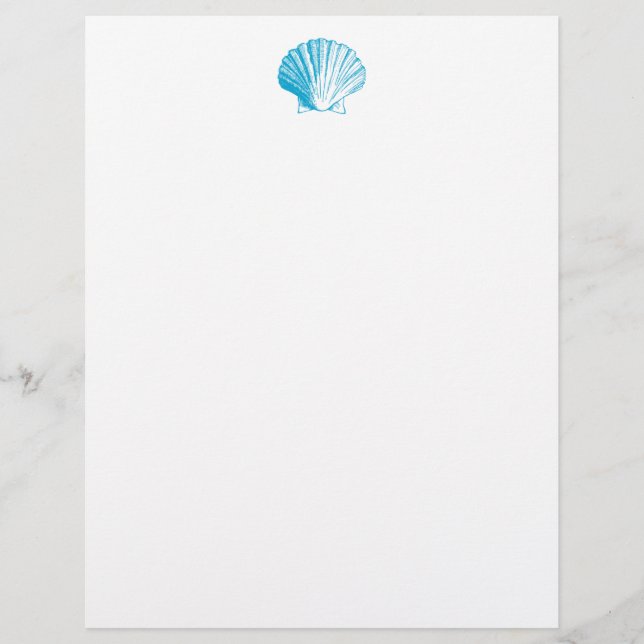 Papier En-tête de lettre Ocean Blue Seashell (Devant)