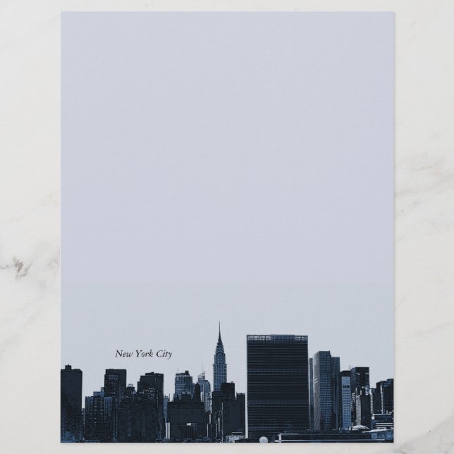 Papier En-tête de ligne Skyline de New York (Devant)