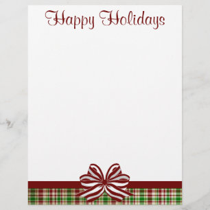 Papier En-tête de Noël Jolly Plaid