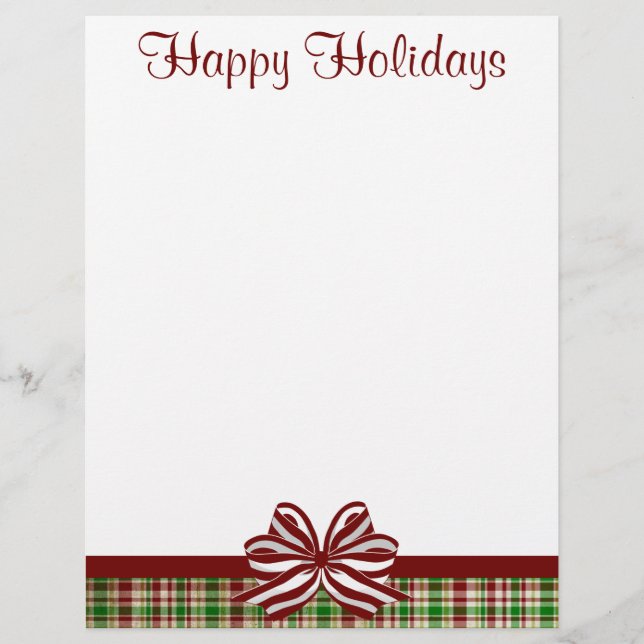 Papier En-tête de Noël Jolly Plaid (Devant)
