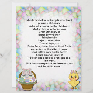 Papier En-Tête De Pâques De La Lettre Bunny De Pâques Biz