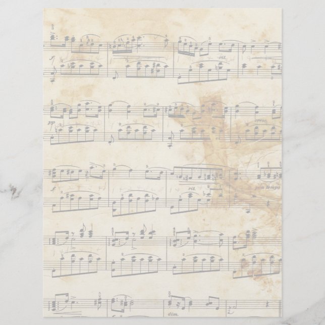 Papier En-tête de parchemin de musique ancienne vintage (Devant)