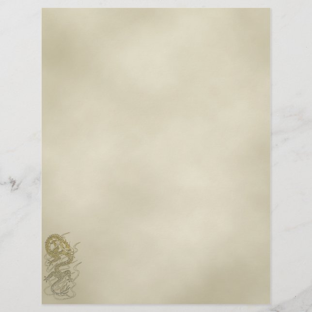 Papier En-tête dragon d'Asie vintage (Devant)