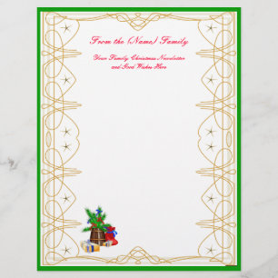 Papier En-tête du bulletin de Noël de la famille