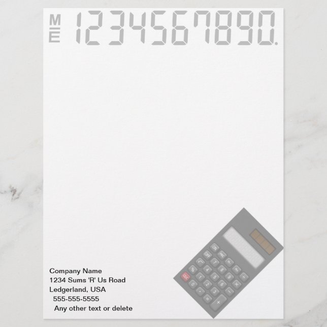 Papier En-tête du calculateur financier (noir) (Devant)