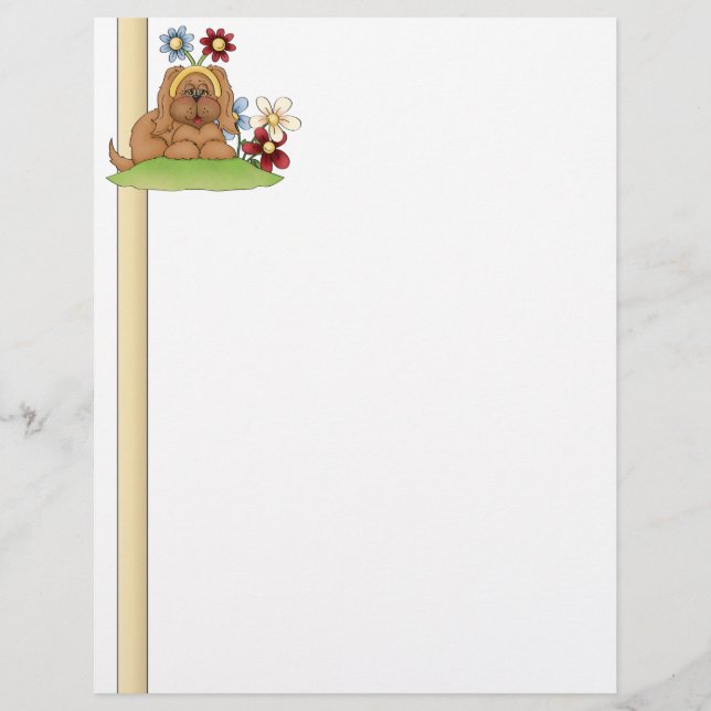 Papier En-tête en forme de lettre de fleurs mignonnes (Devant)
