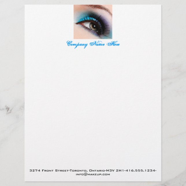 Papier en-tête maquillage oculaire, facture, liste de pri (Devant)