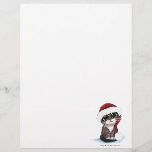 Papier En-tête Noël Festive Kitten