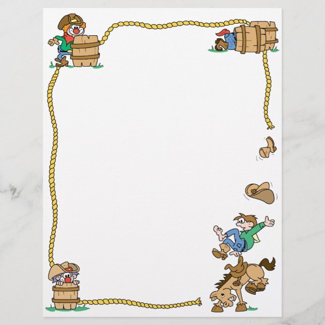 Papier En-tête Rodeo Cowboy (Devant)