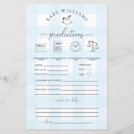 Papier En vichy bleu Rocse Cheval Baby Predictions Jeu