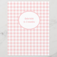 En vichy rose Divider - Baby Photo Album Insérer