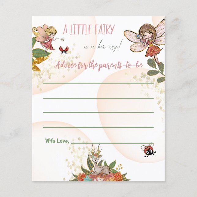 Papier Enchanted Fairy Whimsical Pour Baby Advice Jeu (Devant)