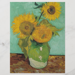 Papier Encore la vie - Vase avec trois tournesols, Van Go