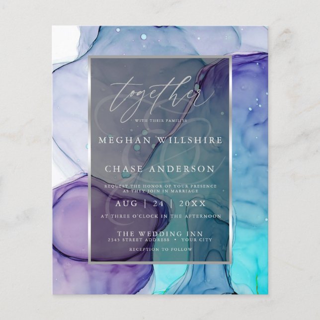 Papier Encre Abstraite liquide Violet Aqua superbe 3 (Devant)