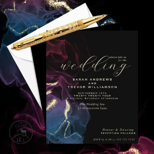 Papier Encre d'alcool bleu violet Mariage budget