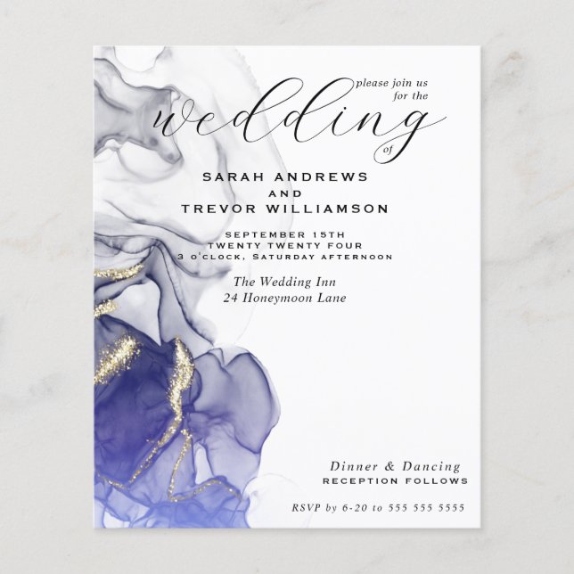 Papier Encre d'alcool pour prune Mariage Dusty Budget (Devant)