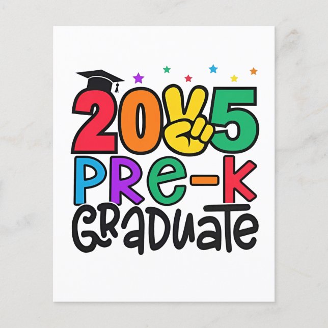Papier Enfants pré-K Grad 2025 Préscolaire Graduation (Devant)