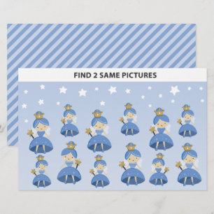Papier Enfants Trouver 2 Mêmes Photos Dents Fée Petit Cad