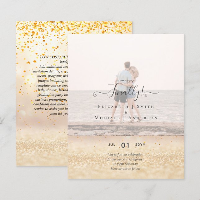 Papier Enfin nous sommes fiancés ! Annonce de mariage PHO (Devant / Derrière)