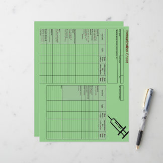 Papier Enregistrements d'immunisation des créatures les p