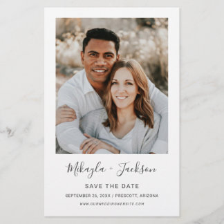 Papier Enregistrer la date Moderne Minimaliste Mariage Bu