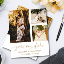 Enregistrer notre date Budget Photo Gold Script In