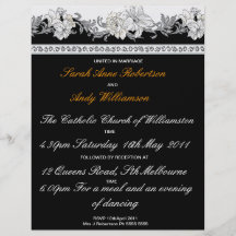 Ensemble de mariages noir et blanc (Invitation)