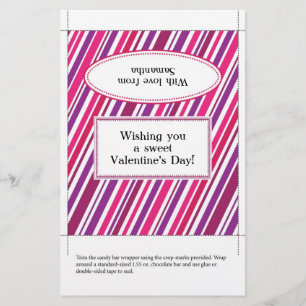 Papier Enveloppeur de barre de bonbons Saint Valentin