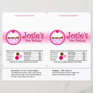 Papier Enveloppeur de bonbons fraise et crème