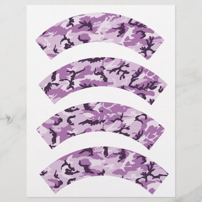 Papier Enveloppeur de camouflage rose et violet (Devant)