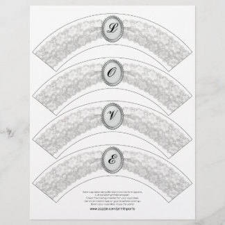 Papier Enveloppeur de cupcake en dentelle blanche