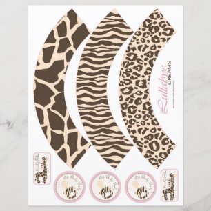 Papier Enveloppeurs Safari Girl Cupcake
