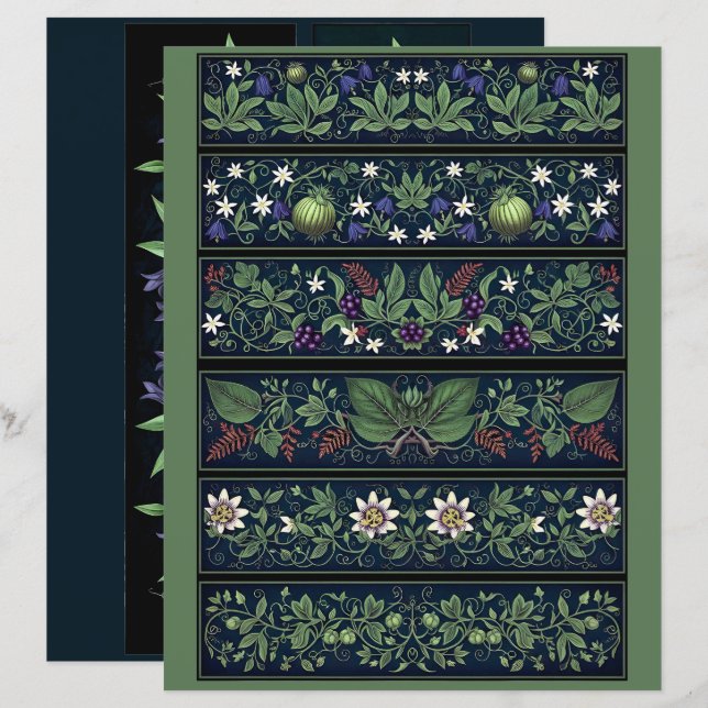 Papier Ephemera Sheet - Woodland Moth (Devant / Derrière)