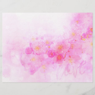 Papier Ephémère de scrapbook rose Floral Romance