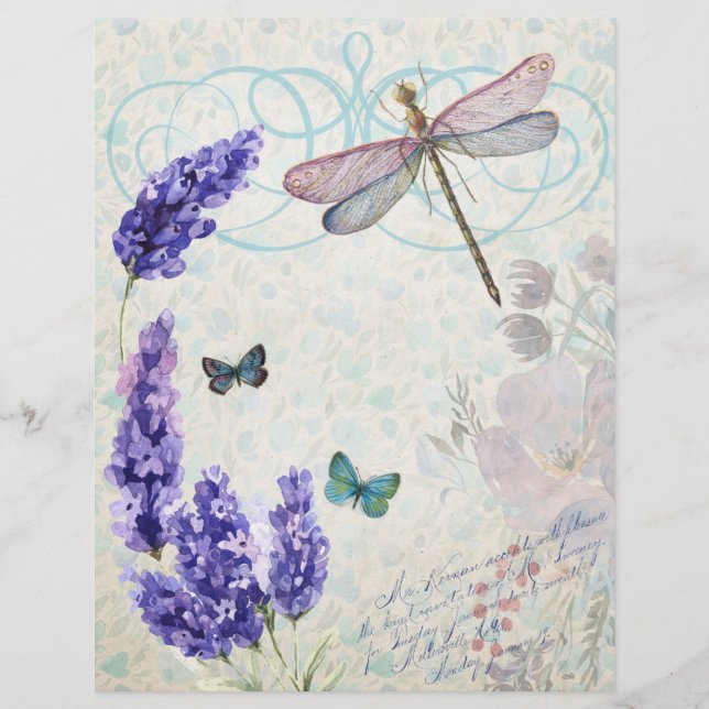 Papier Ephémère vintage Fleur Garden (Devant)