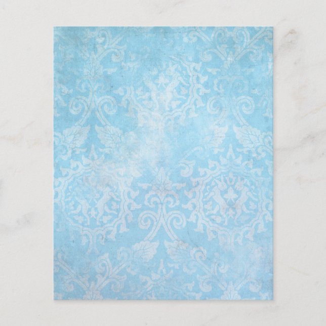 Papier Éphémérides délavées bleu et blanc shabby (Devant)