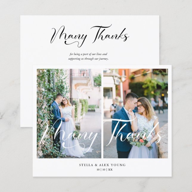 Papier Épouse et pièce 2 Photos Collage de la main Lettré (Devant / Derrière)