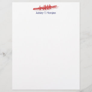 Papier Équipe de rameurs d'aviron rouge Sports nautiques