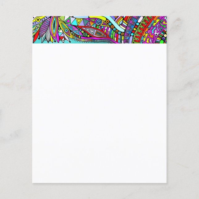 Papier Esquisse Imaginaire Art - Fleurs Abstraites 1 (Devant)