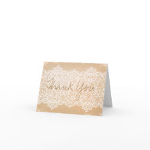 Papier et dentelle, cartes de remerciements