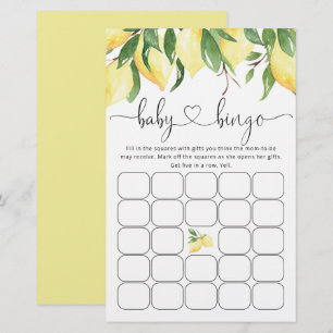 Papier Été Bingo Citron Citrus Baby shower Jeu