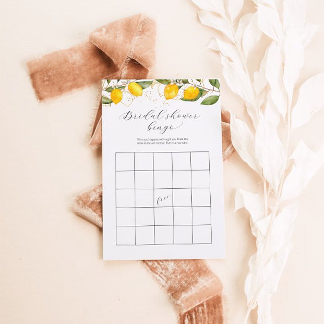 Papier Été Bingo Citron Citrus Fête des mariées Jeu (Créateur téléchargé)