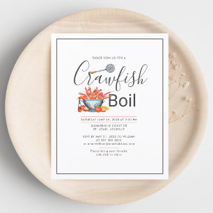 Papier Été Crawfish Boil Famille Cuisine Réunion Invitati