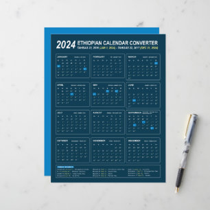 Papier Ethiopian Calendar Converter pour l'année 2024