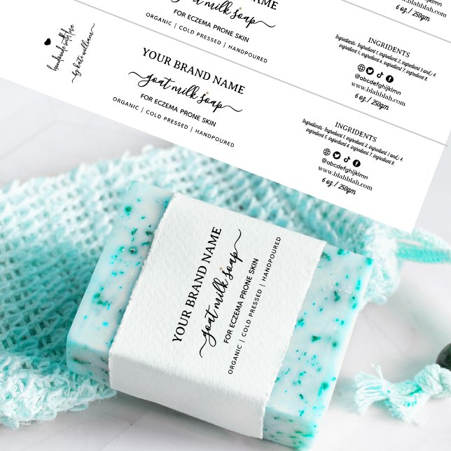 Papier Étiquette d'enveloppement pour bande de savon noir (Créateur téléchargé)