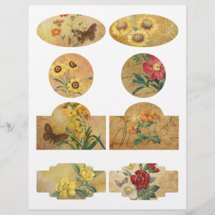 Papier Étiquettes de l'élégance du album floral