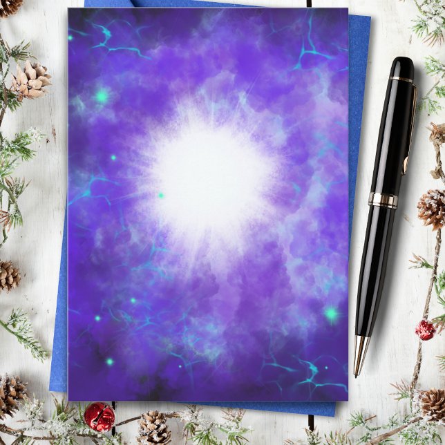 Papier Étoile de Bethlehem budget personnalisé (Christmas star modern abstract religious personalized holiday greetings card)