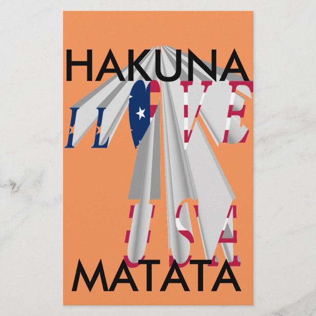 Papier Étoile : Graphic I Love USA Design (Devant)