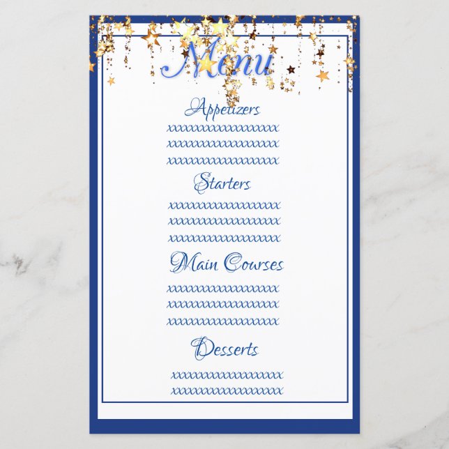 Papier étoiles d'or (Devant)