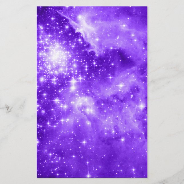 Papier Étoiles violettes blanches et violettes célestes (Devant)